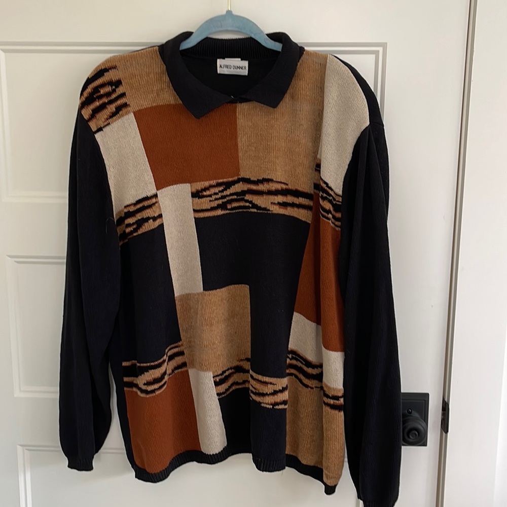 Alfred Dunner color block sweater 3X black sweater